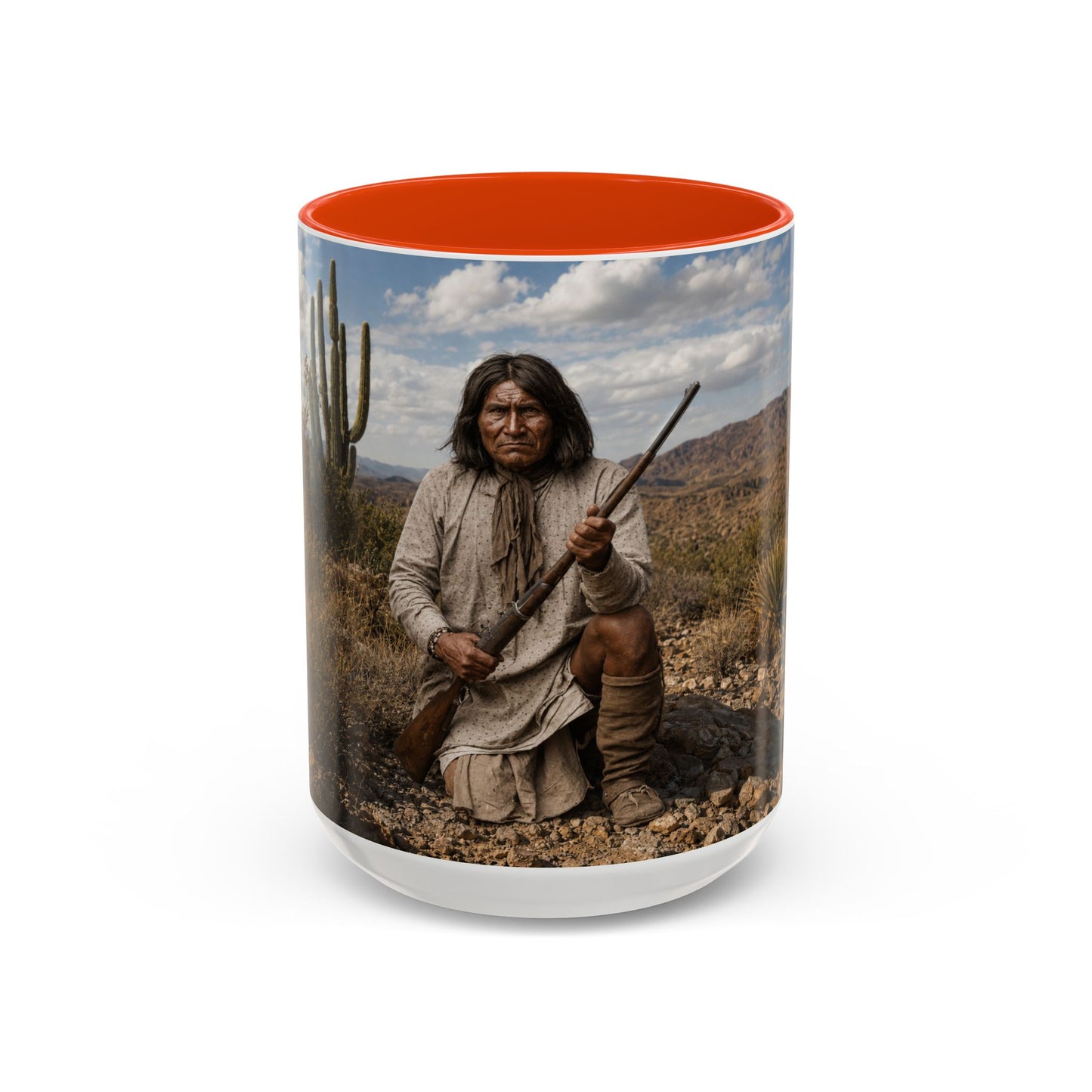 Ft. Sill Apache Desert Scene Coffee Mug — 'N'de' Southwest Landscape 11/15oz