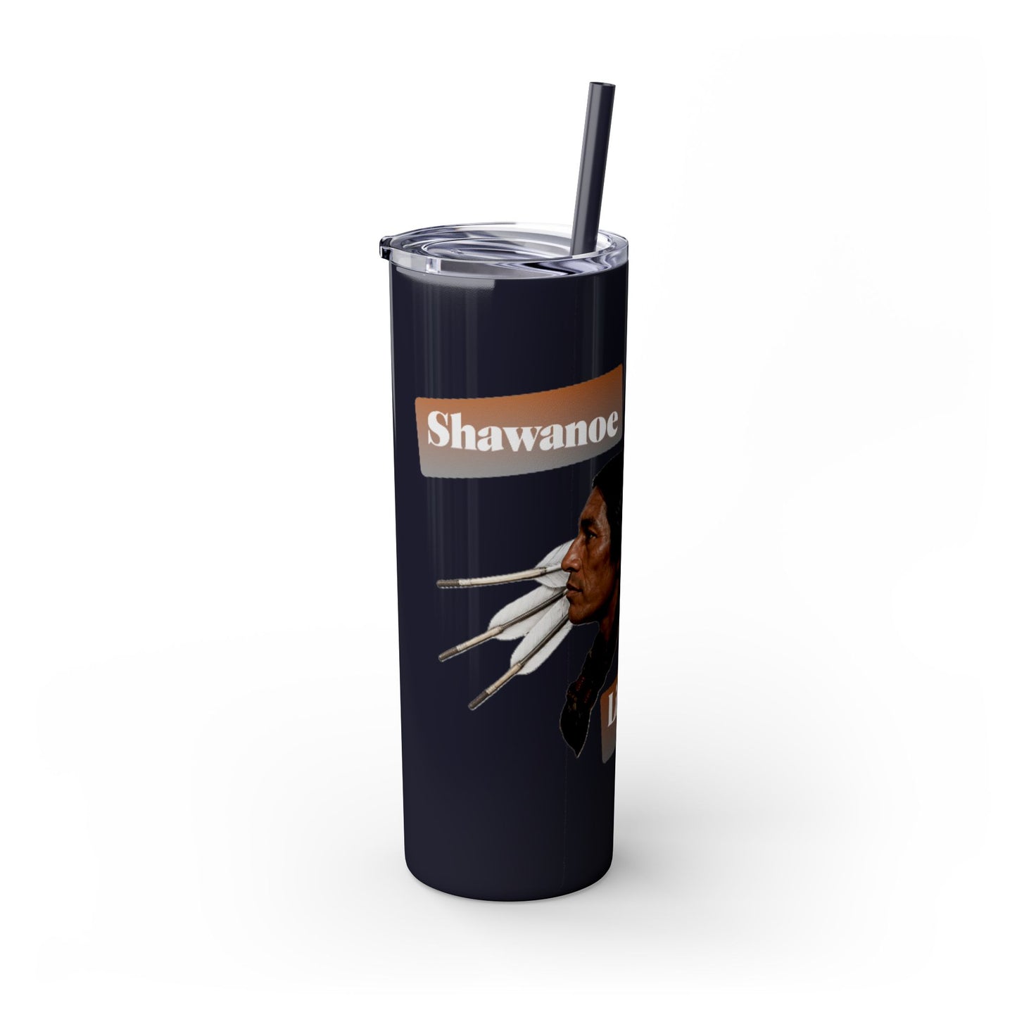 Shawnee Absentee Skinny Tumbler with Straw, 20oz