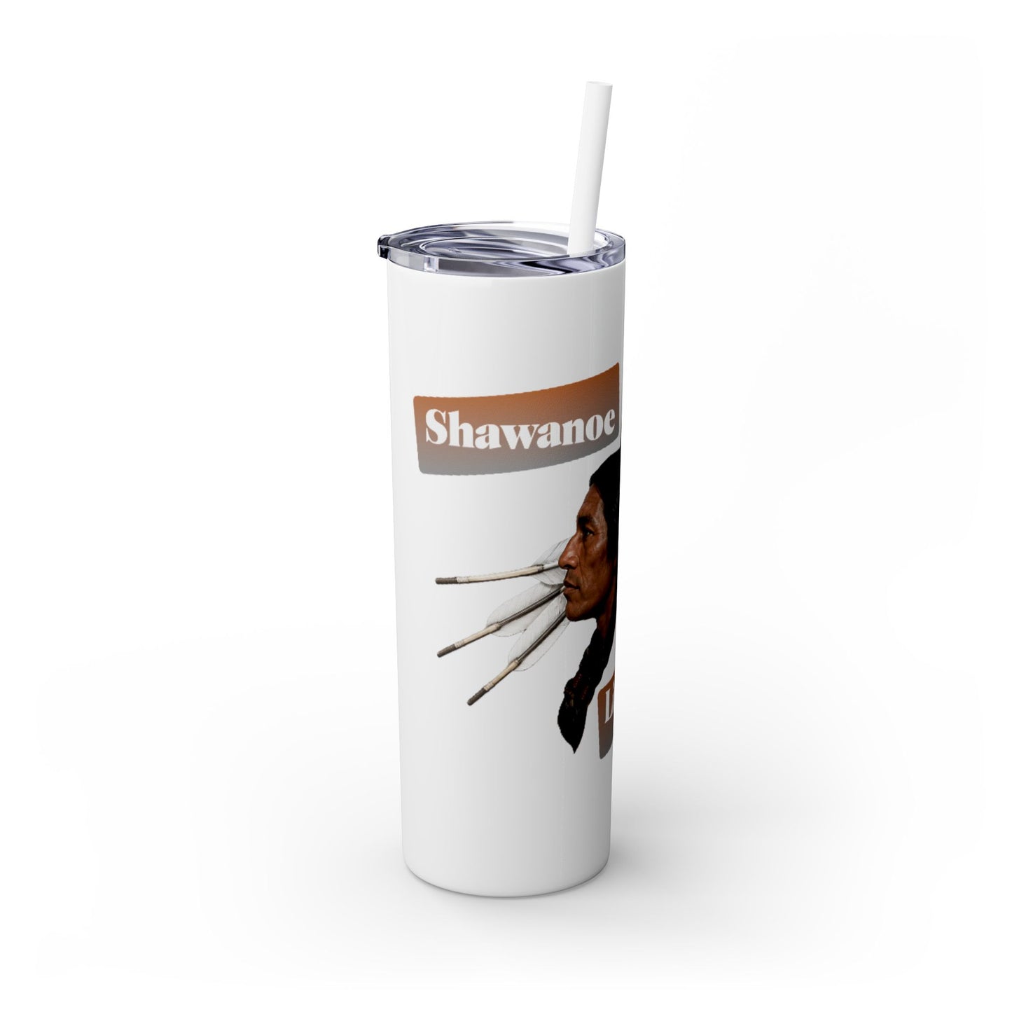 Shawnee Absentee Skinny Tumbler with Straw, 20oz