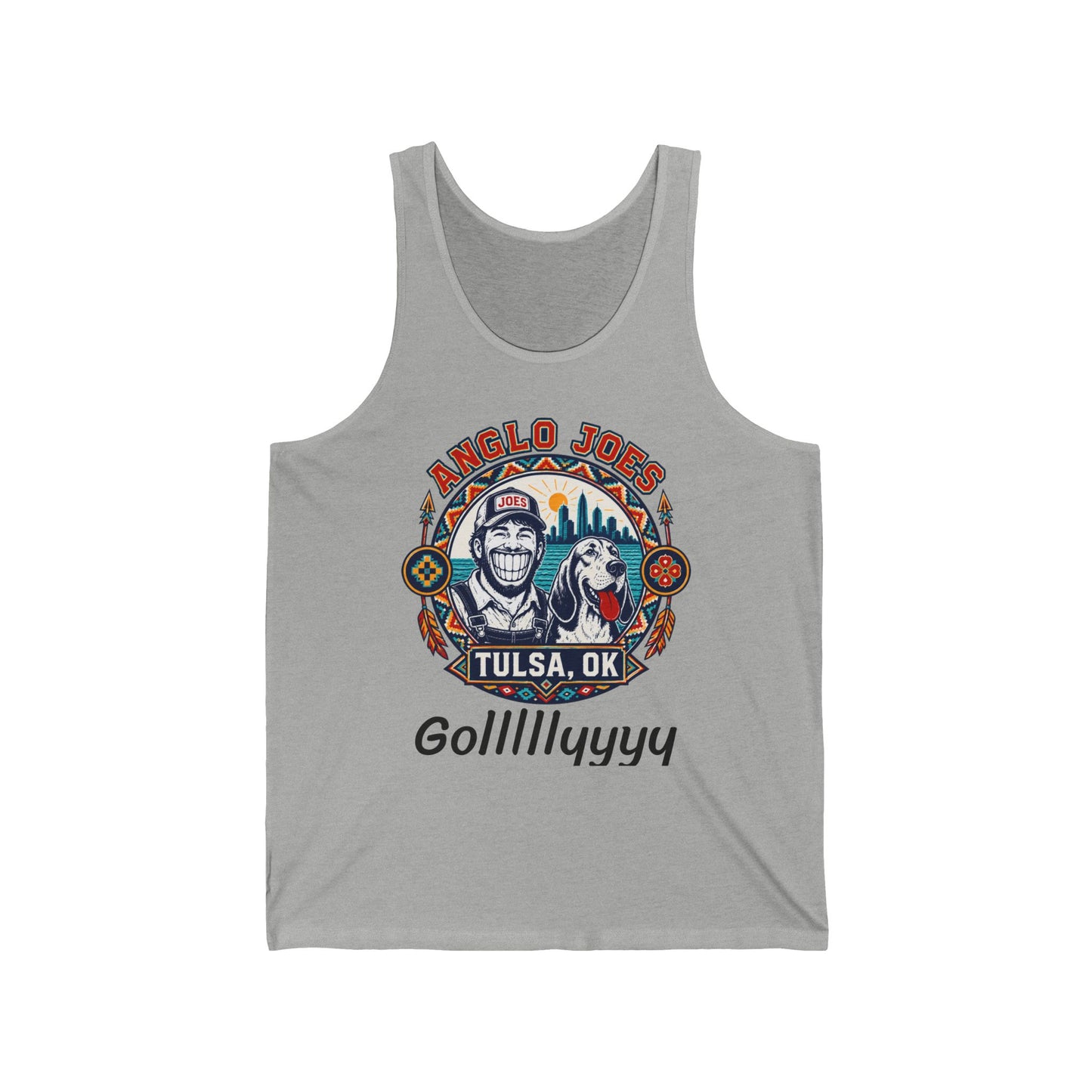 Anglo Joe's Tulsa, OK Fishing Tank Top — 'Gollllllyyyy' Retro Outdoor Tee