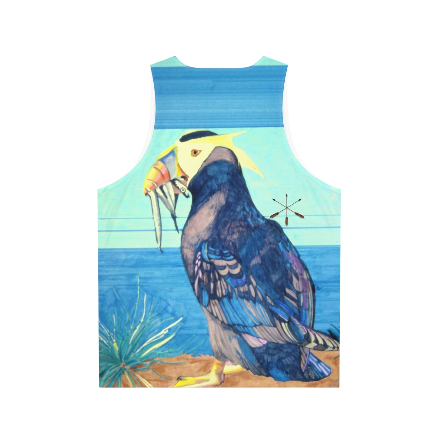 Aleut Art Tank Top — Colorful Beach Bird Graphic