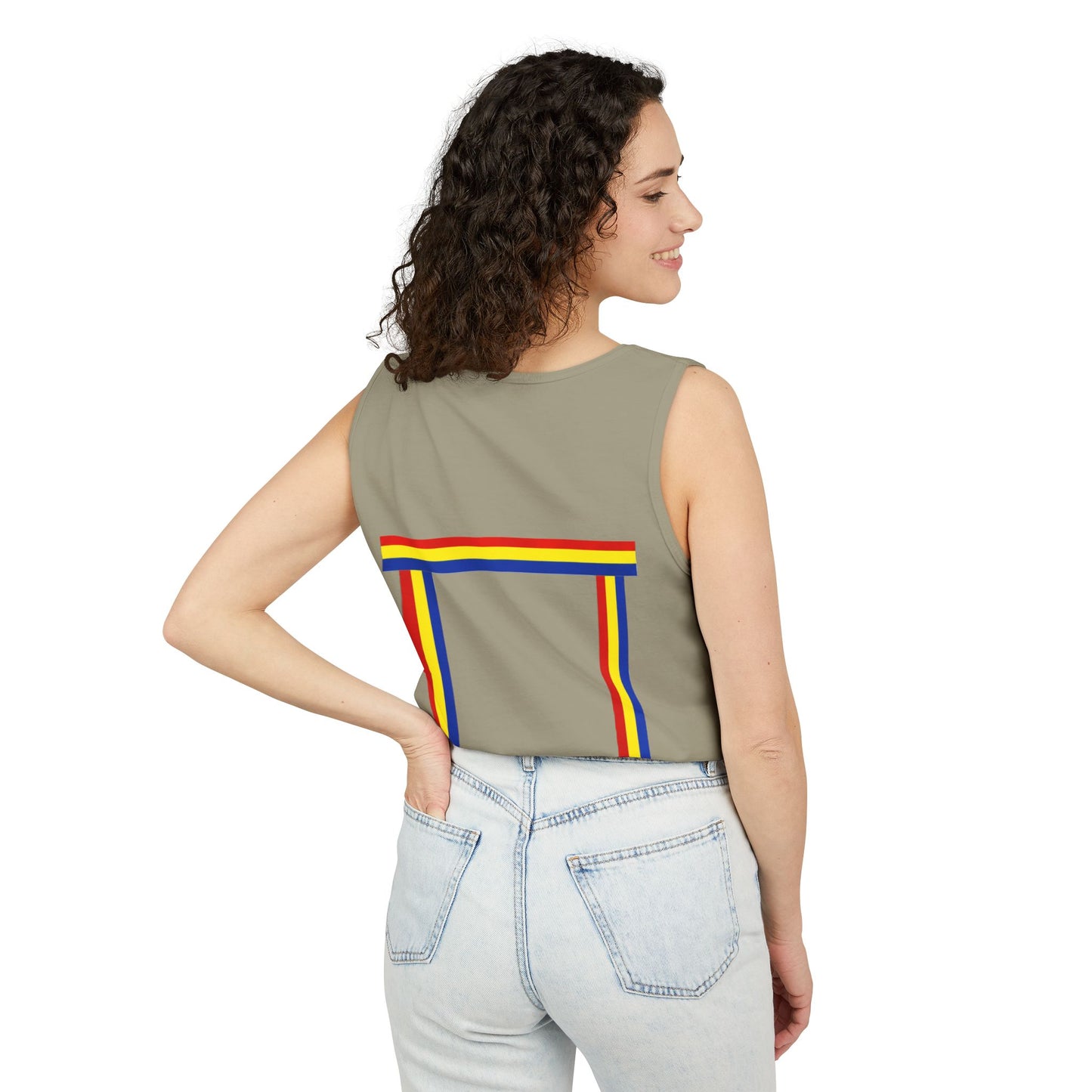 Blue Ribbon Shirt inpired Tank Top — Minimal Rainbow Ribbon Graphic