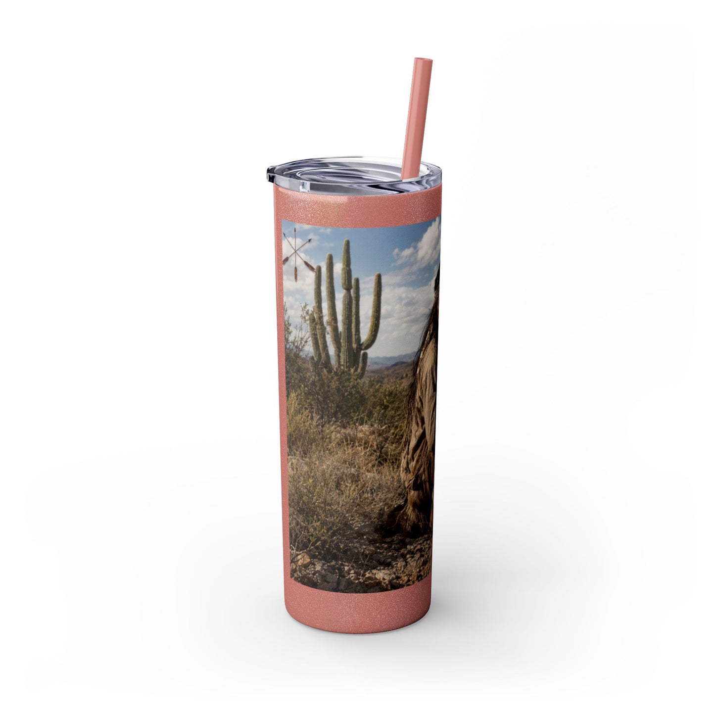 Ft. Sill Apache 20oz Skinny Tumbler with Desert Native Warrior Photo Wrap