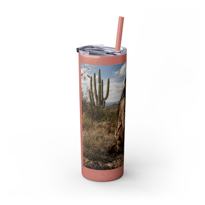 Ft. Sill Apache 20oz Skinny Tumbler with Desert Native Warrior Photo Wrap
