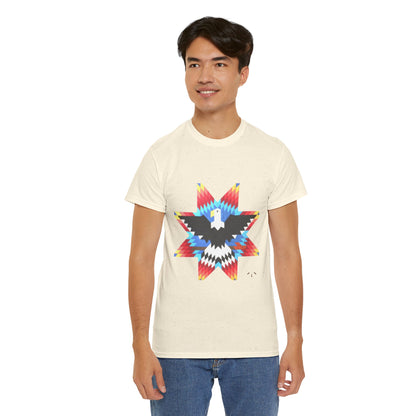 T-Shirt — Colorful Native Star Eagle Graphic Tee (Front Eagle Star, Back Crossed Arrows)
