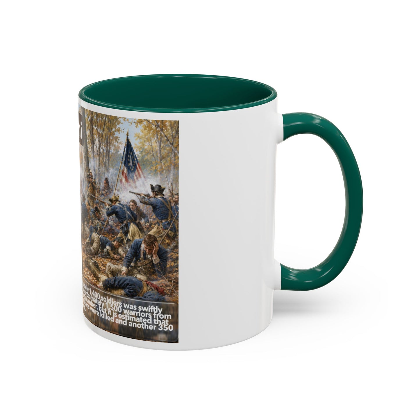 Miami History Battle Scene Mug — Military Vintage Illustration Coffee Cup (11oz/15oz)