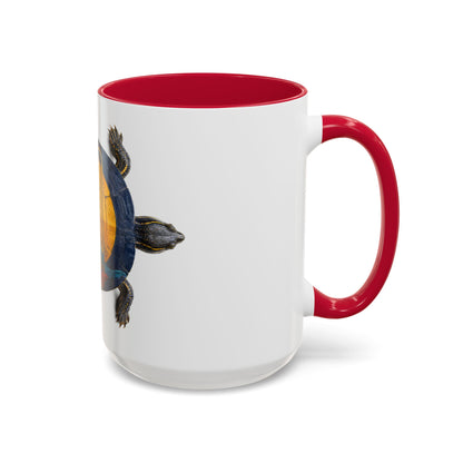Delaware West Colorful Turtle Coffee Mug — Vibrant Hand-Painted Shell Design (11oz/15oz)