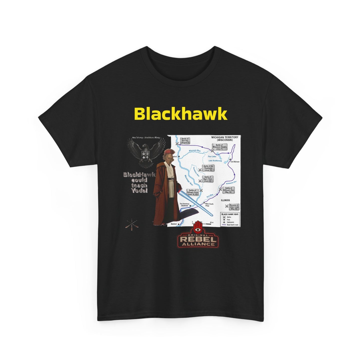 Blackhawk Rebel Trail Vintage Map Graphic T-Shirt