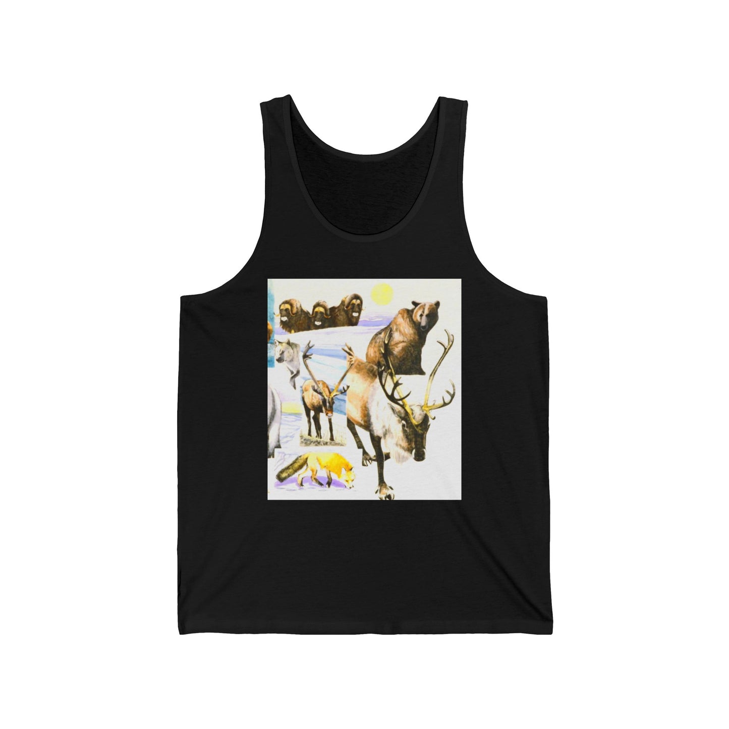 Wildlife Collage Tank Top — Elk, Bear & Arrow Tribal Summer Tee