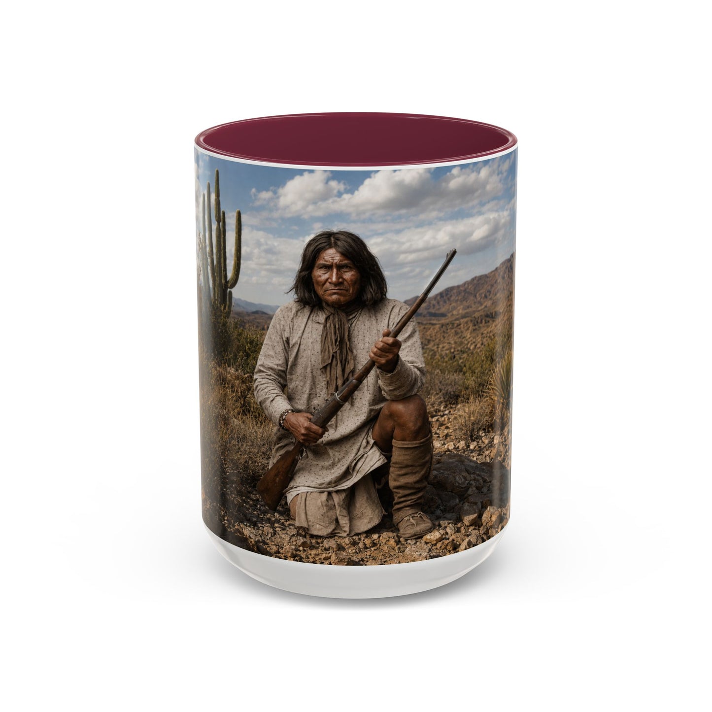 Ft. Sill Apache Desert Scene Coffee Mug — 'N'de' Southwest Landscape 11/15oz