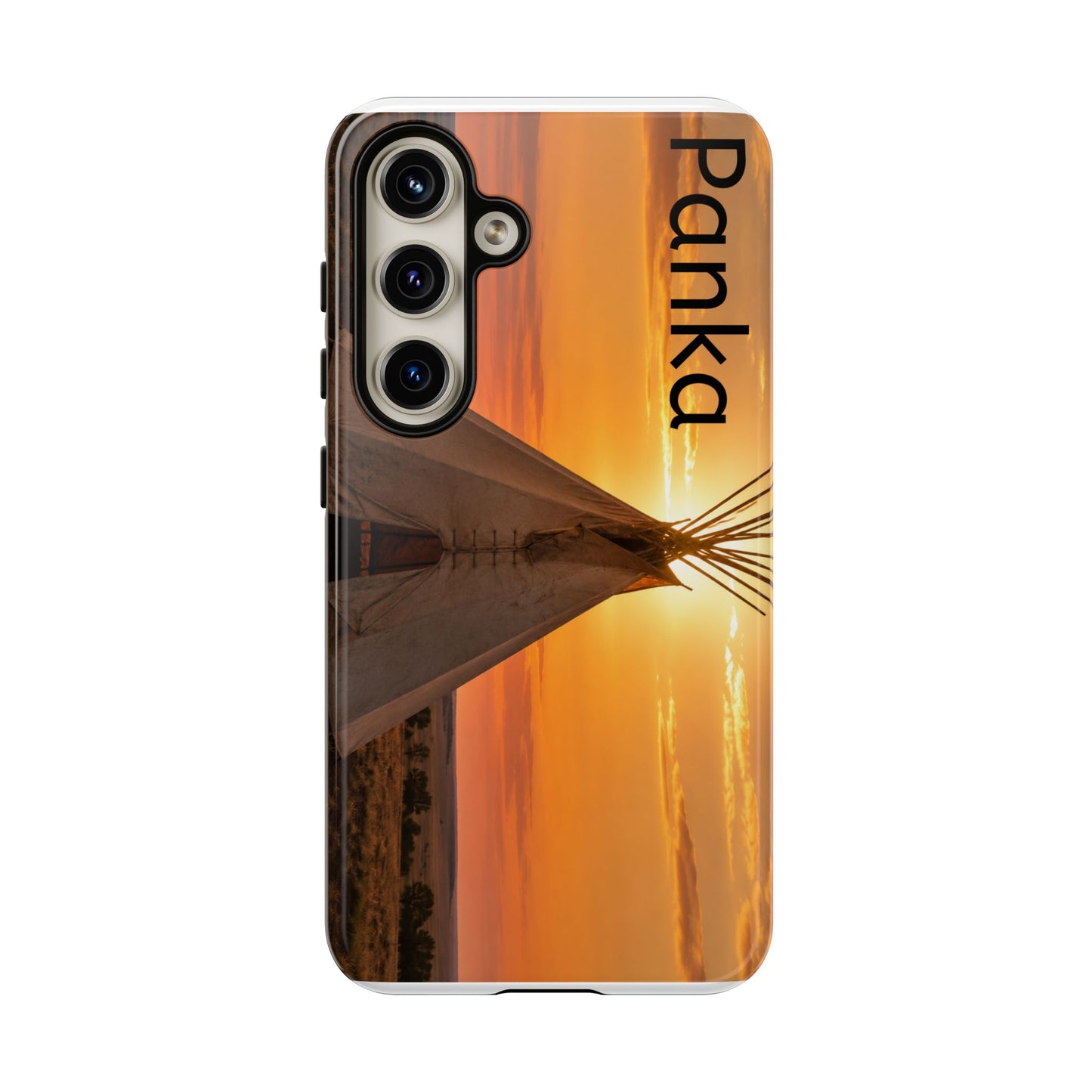 Ponca Sunset Tipi Phone Case — Personalized Native Teepee Landscape