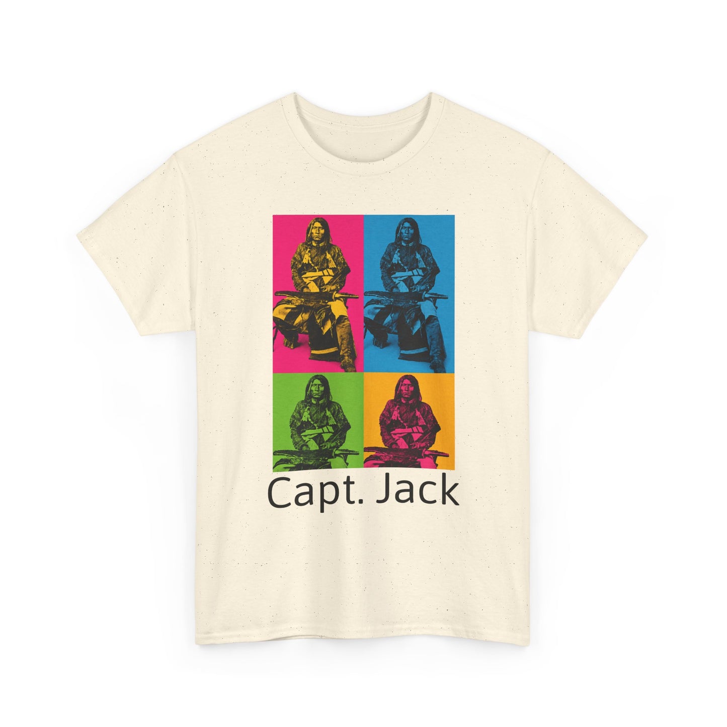 T-Shirt — Capt. Jack Pop-Art Portrait Tee with Arrow Back Print