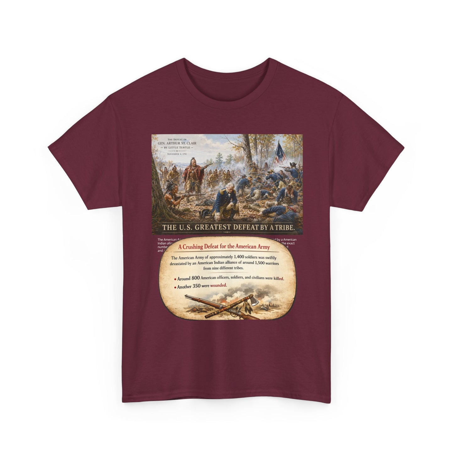 Chief Little Turtle Historical Battle Tee — "The U.S. Greatest Defeat by a Tribe" Cotton T-Shirt