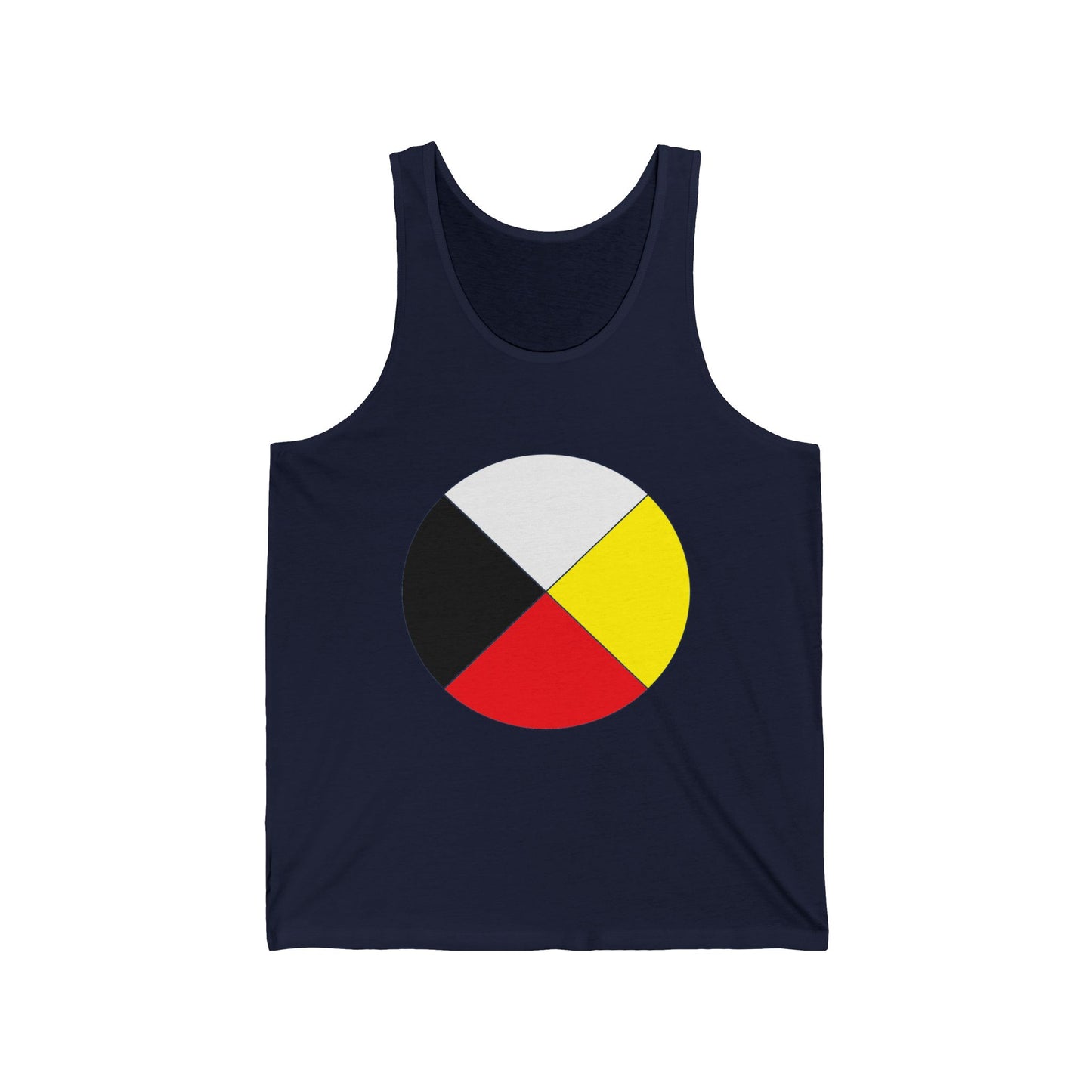 Native Medicine Wheel Tank Top — Four Directions Circle Design with Crossed Arrows