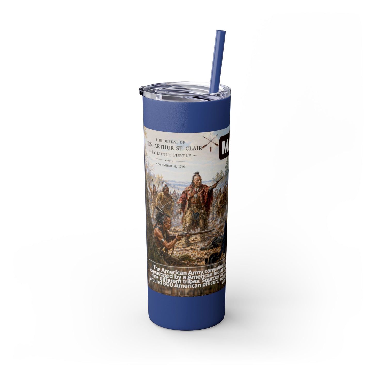 Miami Tribe Historical Skinny Tumbler 20oz — Native American Heritage Travel Cup