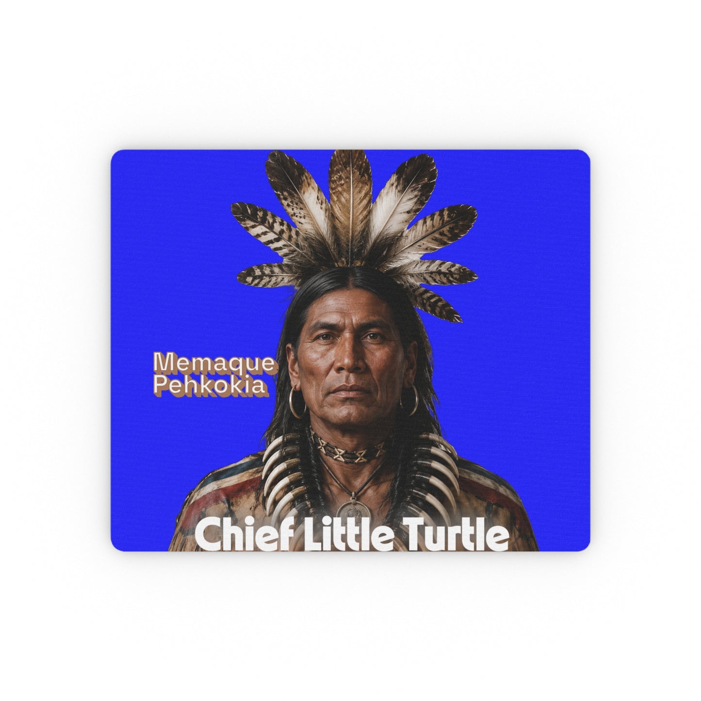 Chief Little Turtle Rectangular Mouse Pad — Historical Native American Portrait