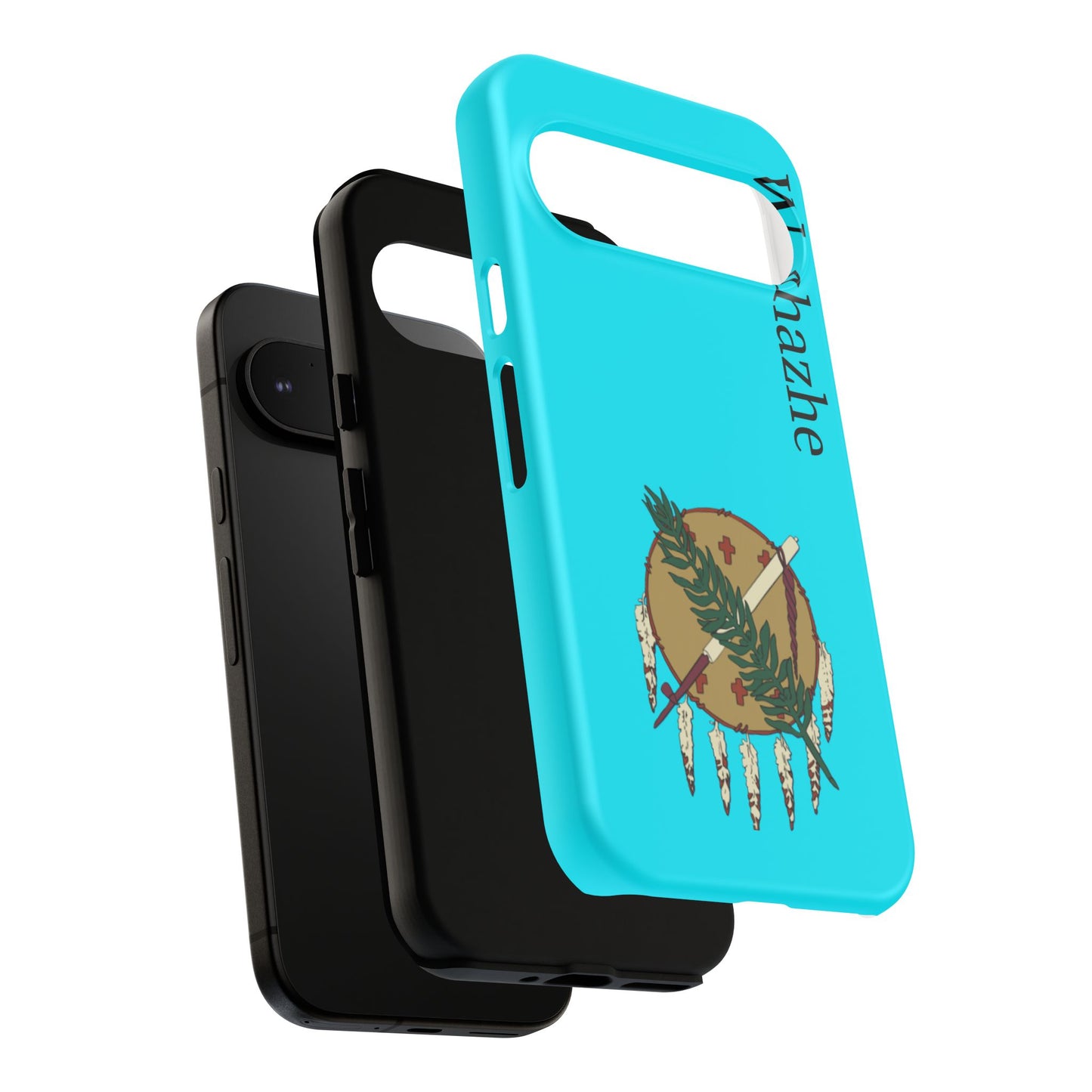 Osage Phone Case — Wazhahze Tribal Shield Design (Native Feather & Tomahawk)