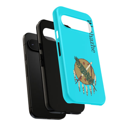 Osage Phone Case — Wazhahze Tribal Shield Design (Native Feather & Tomahawk)
