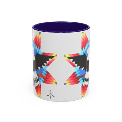 Onci  Eagle Star Ceramic Mug — Colorful Geometric Native-Inspired Coffee Cup (11oz, 15oz)