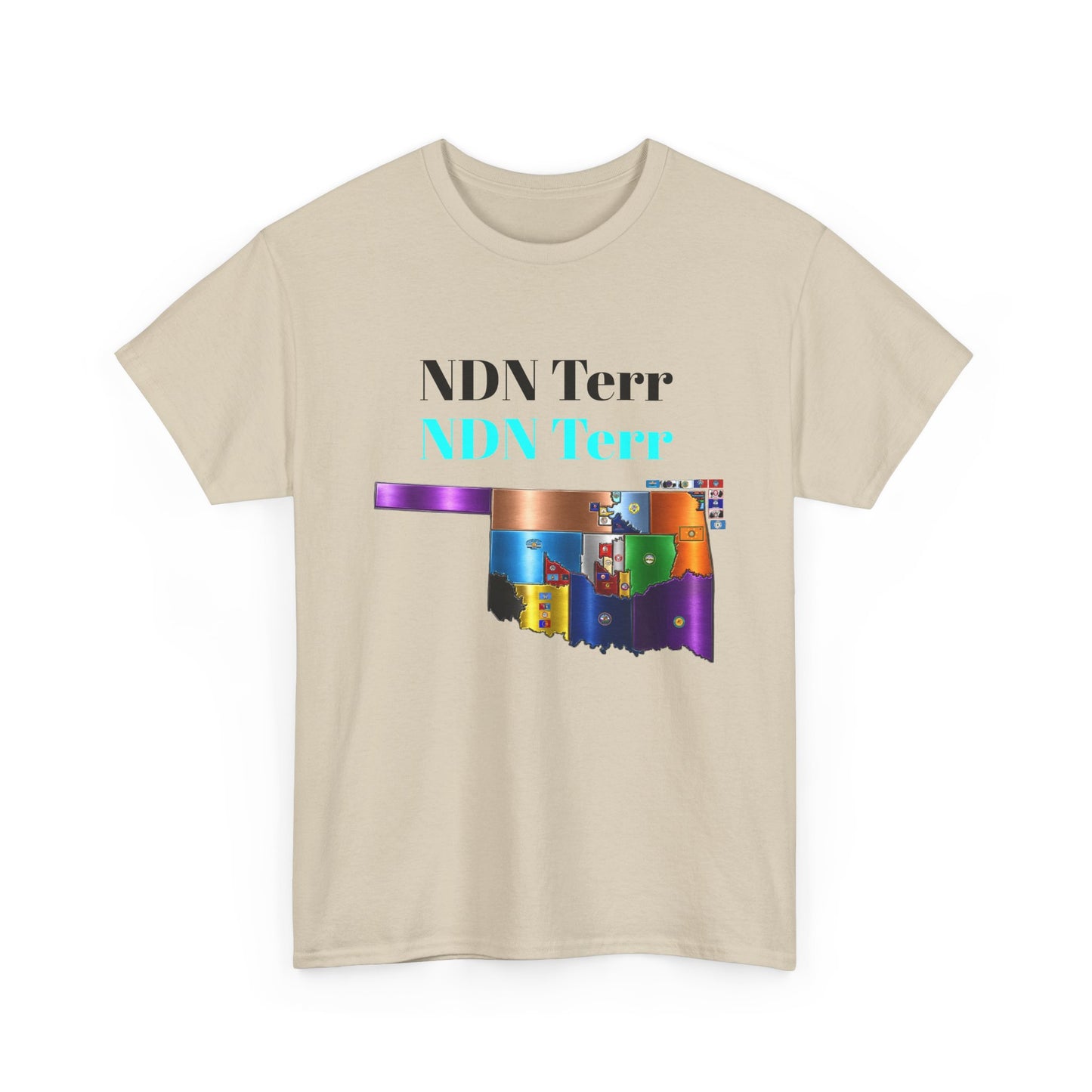 NDN Terr Oklahoma Map Tee — Native Pride Graphic T-Shirt with Arrows