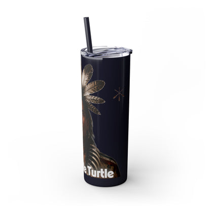 Miami 20oz Skinny Tumbler with Straw — Native Chief Portrait Travel Cup
