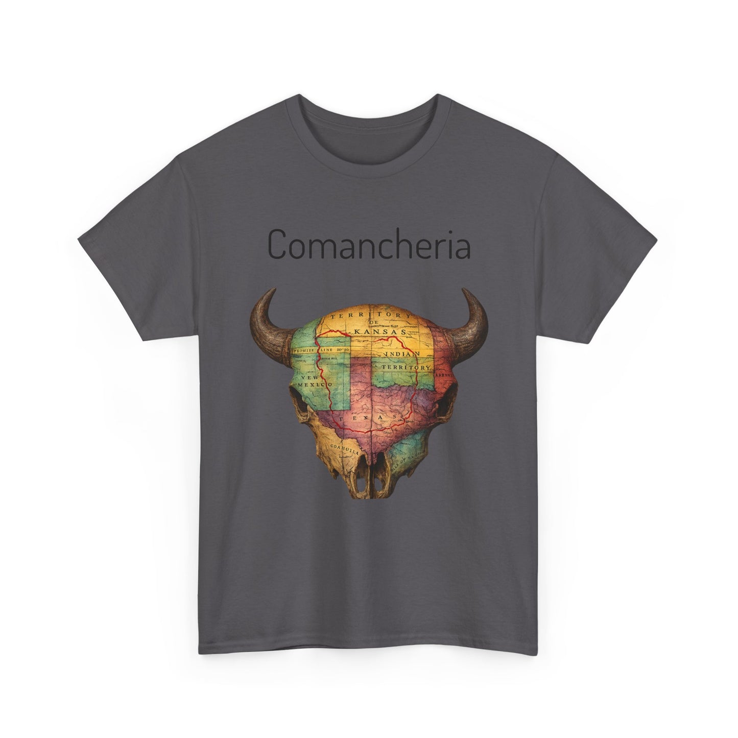 Comancheria Buffalo Skull T-Shirt — Western Map Graphic Tee