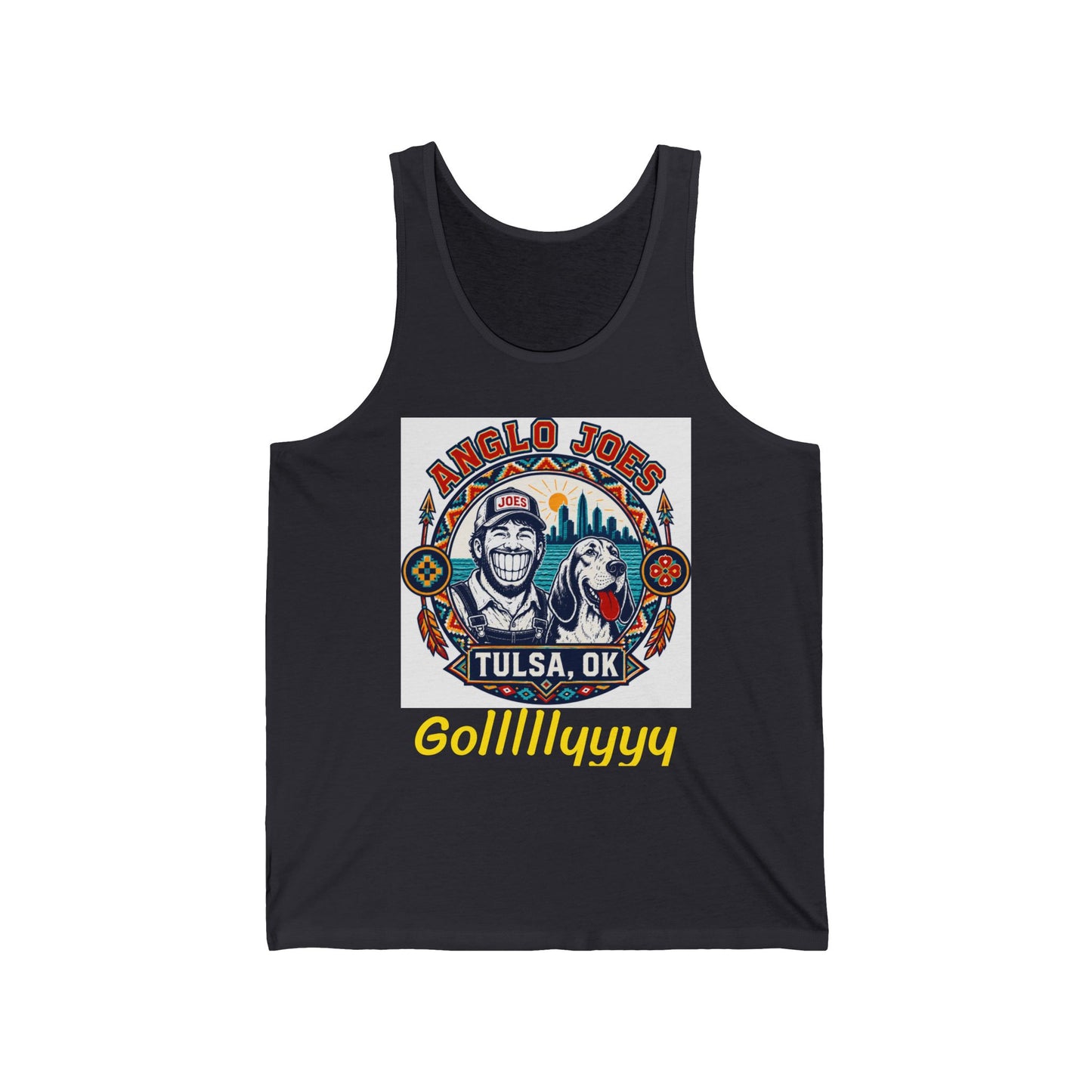 Anglo Joe's Tulsa, OK Fishing Tank Top — 'Gollllllyyyy' Retro Outdoor Tee