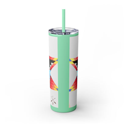 Onci 20oz Skinny Tumbler - Geometric Thunderbird Design, Insulated Travel Cup with Straw