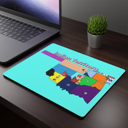Indian Territory Map Mouse Pad — Colorful Oklahoma County Map Desk Mat