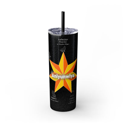 Cherokee 20oz Skinny Tumbler - Aniyunwiya Star Design with Straw