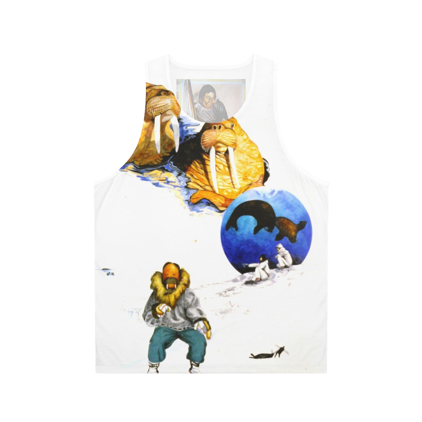 Arctic Walrus Art Tank Top — Vintage Inuit Exploration Graphic