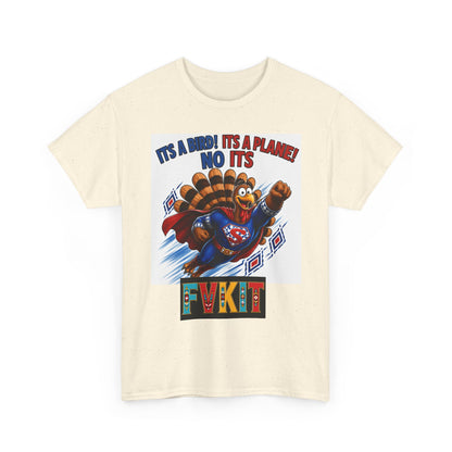 Turkey Superhero "It's a Bird! It's a Plane! No It's" with Arrow Back Print