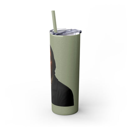 Chitto Harjo 20oz Skinny Tumbler with Classic Native American Portrait — Travel Straw Cup