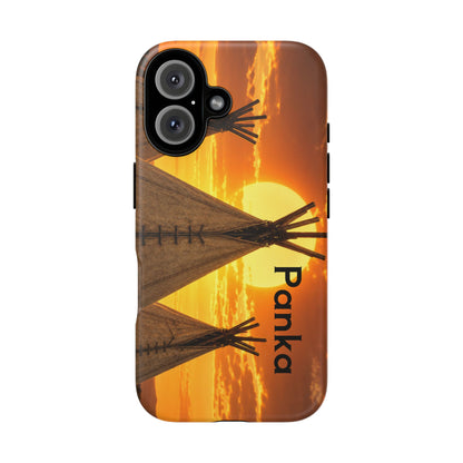Ponca Sunset Tipi Phone Case — Personalized Native Teepee Landscape