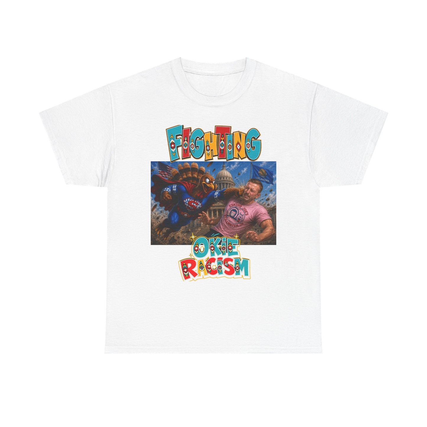 Turkey Fighting Racism Graphic Tee — Bold Retro Photo Design