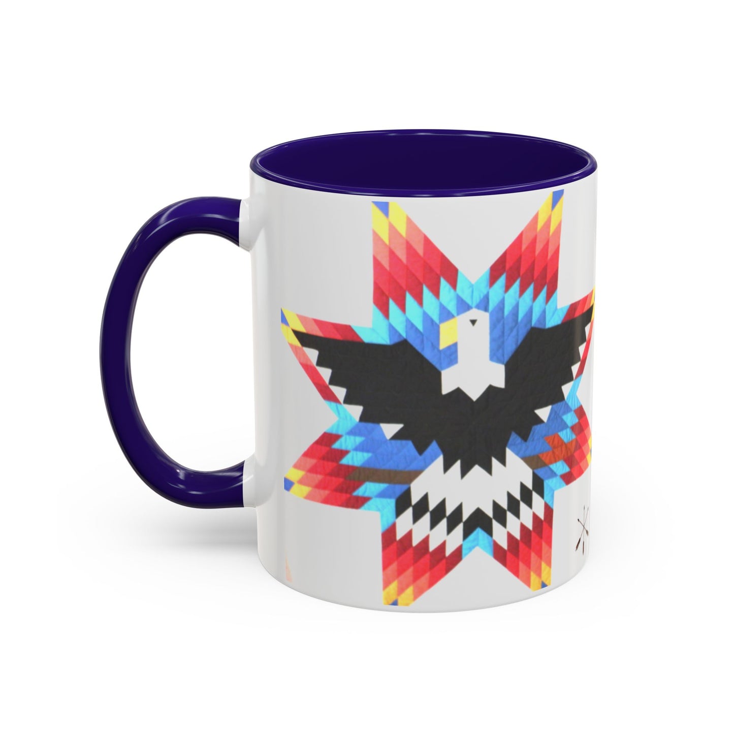 Onci  Eagle Star Ceramic Mug — Colorful Geometric Native-Inspired Coffee Cup (11oz, 15oz)