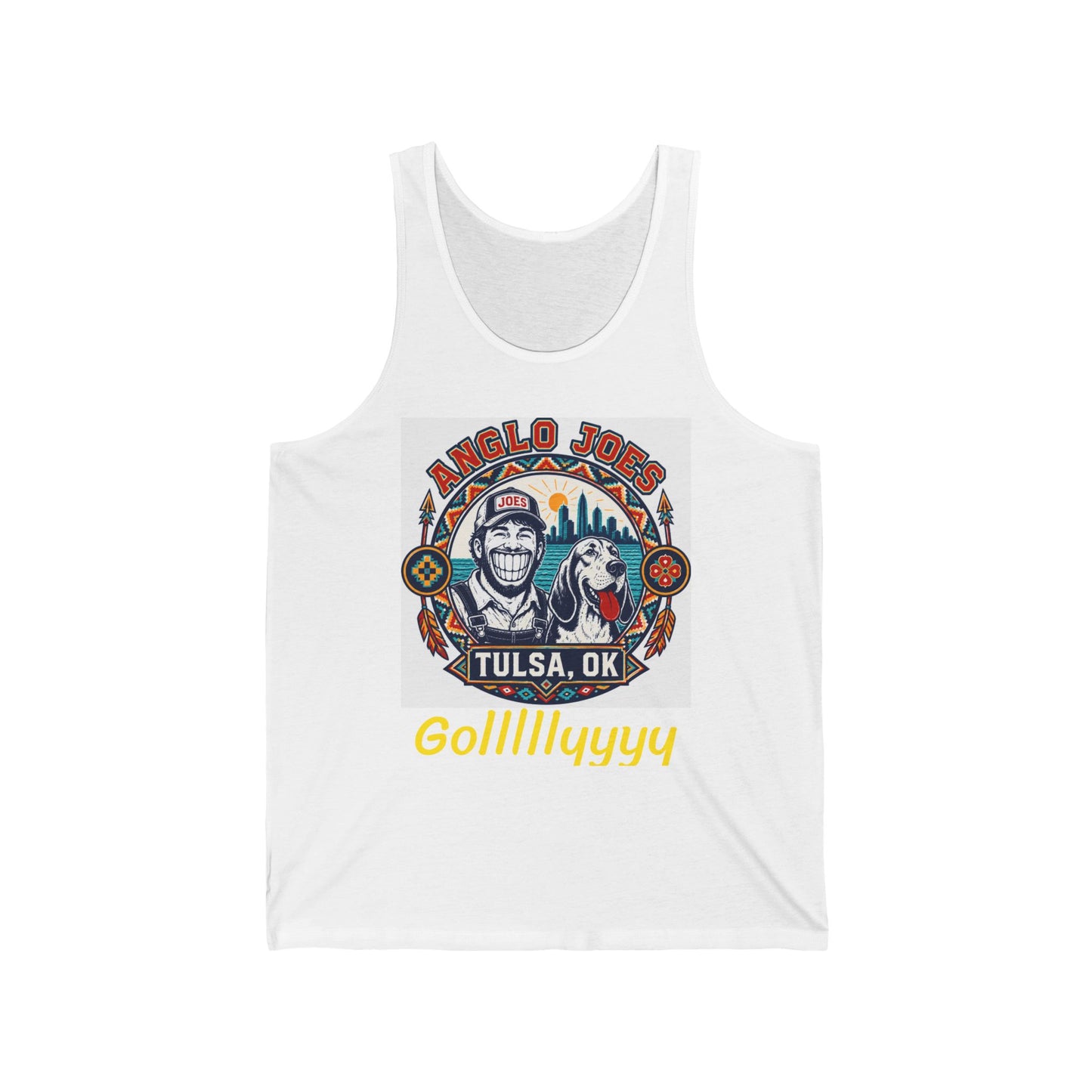 Anglo Joe's Tulsa, OK Fishing Tank Top — 'Gollllllyyyy' Retro Outdoor Tee