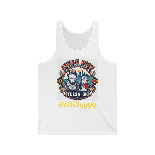 Anglo Joe's Tulsa, OK Fishing Tank Top — 'Gollllllyyyy' Retro Outdoor Tee