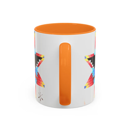 Onci  Eagle Star Ceramic Mug — Colorful Geometric Native-Inspired Coffee Cup (11oz, 15oz)