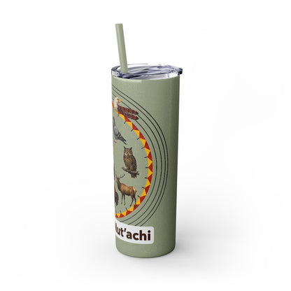 Otoe Missouria Native Animal Medicine Wheel 20oz Skinny Tumbler with Straw