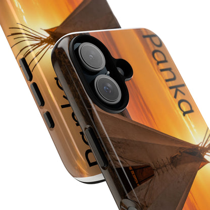 Ponca Sunset Tipi Phone Case — Personalized Native Teepee Landscape