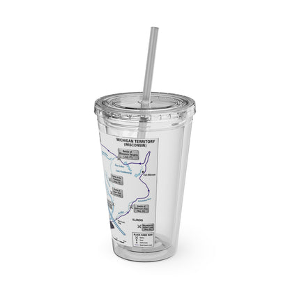 Blackhawk 16oz Tumbler with Straw — Illustrated Map & Raven Design