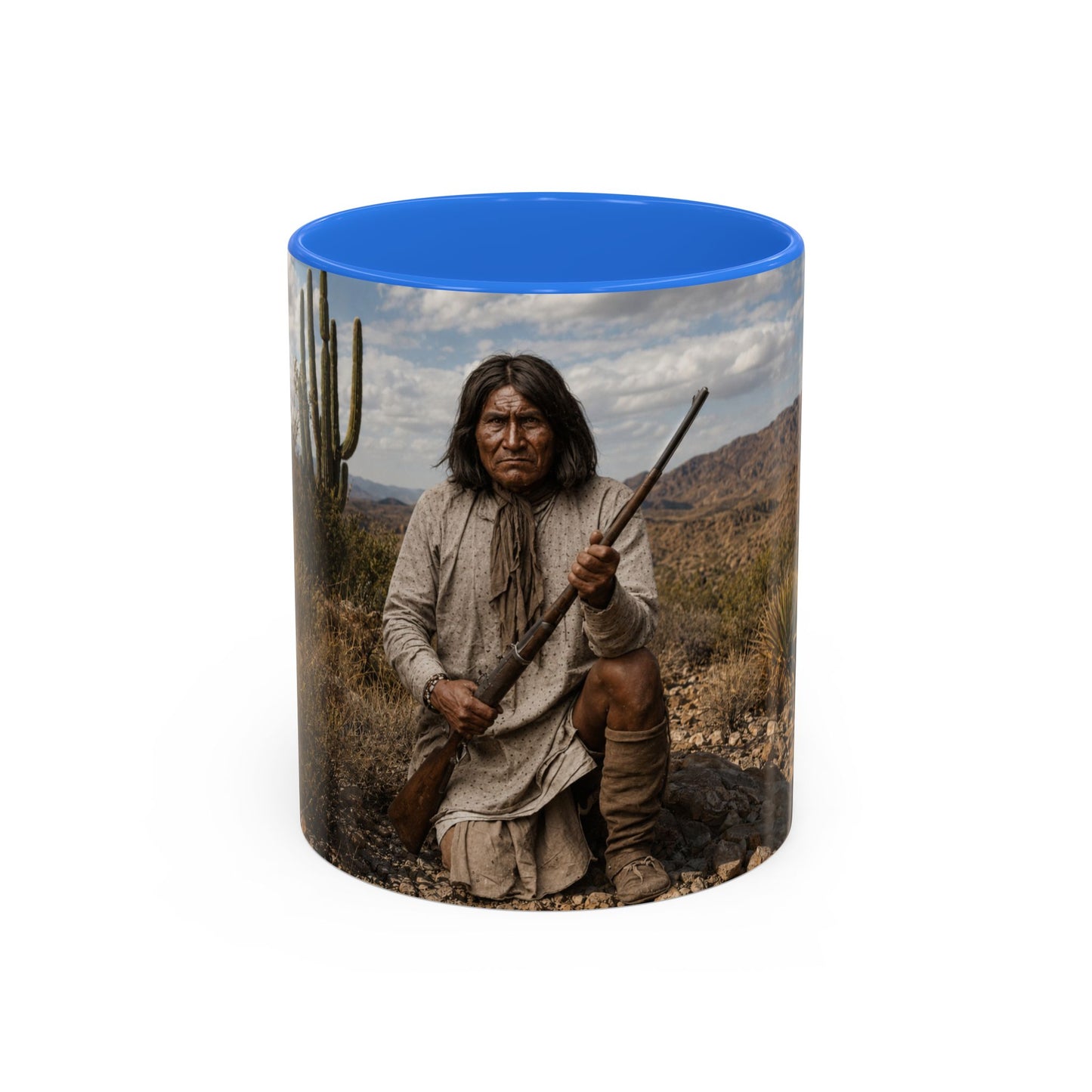 Ft. Sill Apache Desert Scene Coffee Mug — 'N'de' Southwest Landscape 11/15oz