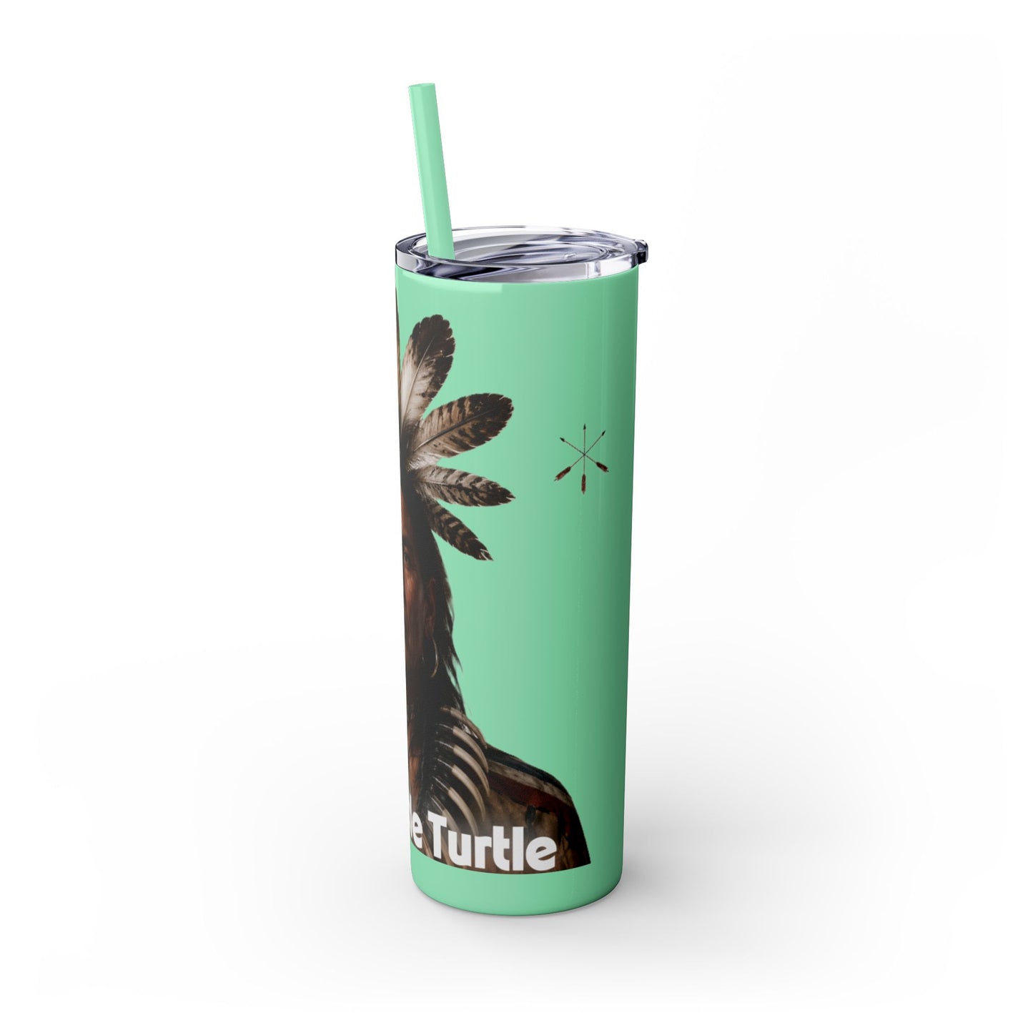 Miami 20oz Skinny Tumbler with Straw — Native Chief Portrait Travel Cup