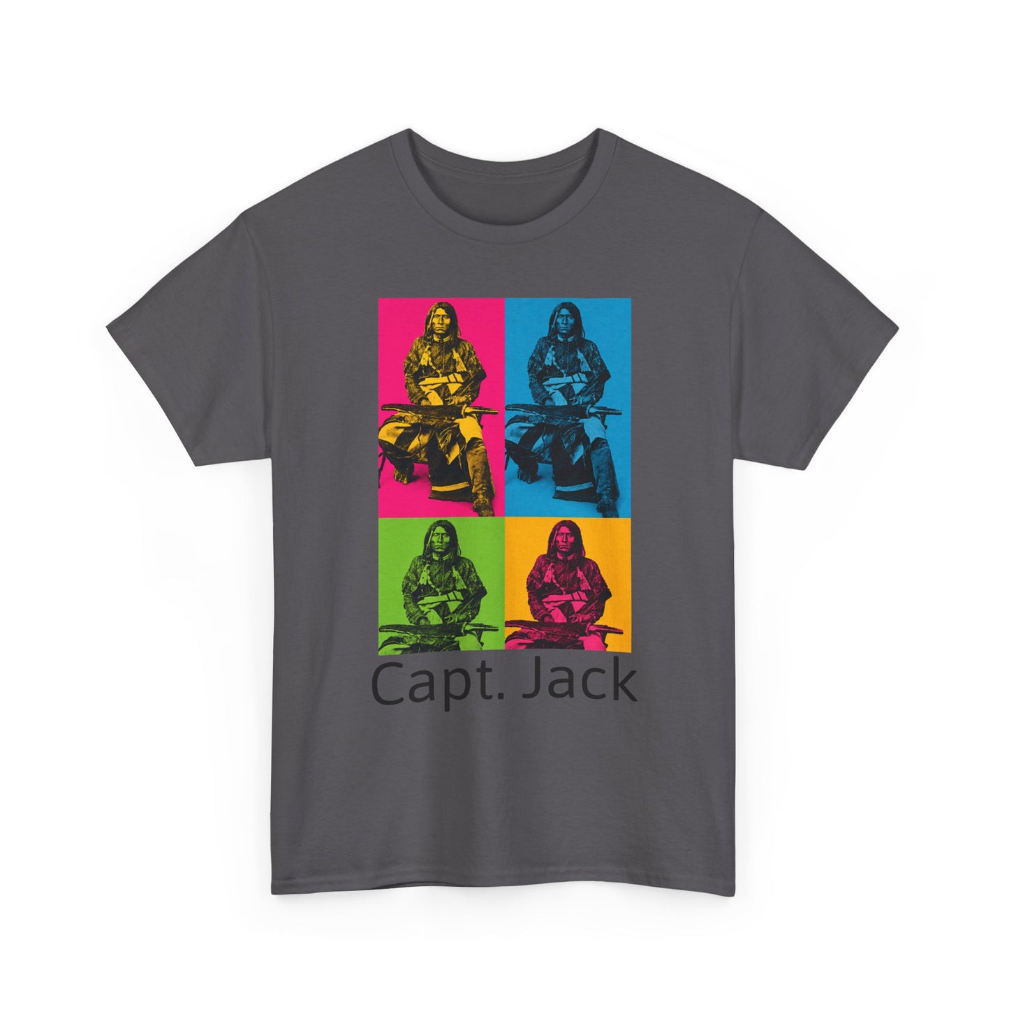 T-Shirt — Capt. Jack Pop-Art Portrait Tee with Arrow Back Print
