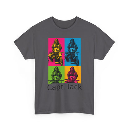 T-Shirt — Capt. Jack Pop-Art Portrait Tee with Arrow Back Print