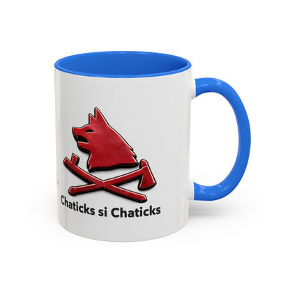 Pawnee Chaticks Si Chaticks Red Wolf Logo Mug — Funny Novelty Coffee Cup (11oz, 15oz)