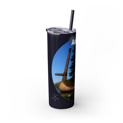Ottawa Adawe Canoe Skinny Tumbler — 20oz Insulated Travel Cup with Straw