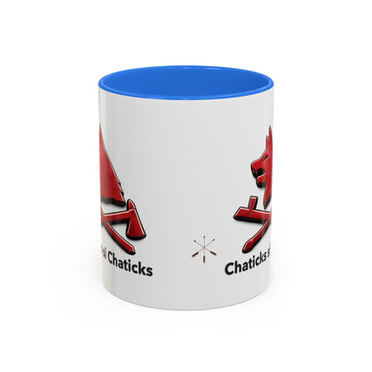 Pawnee Chaticks Si Chaticks Red Wolf Logo Mug — Funny Novelty Coffee Cup (11oz, 15oz)
