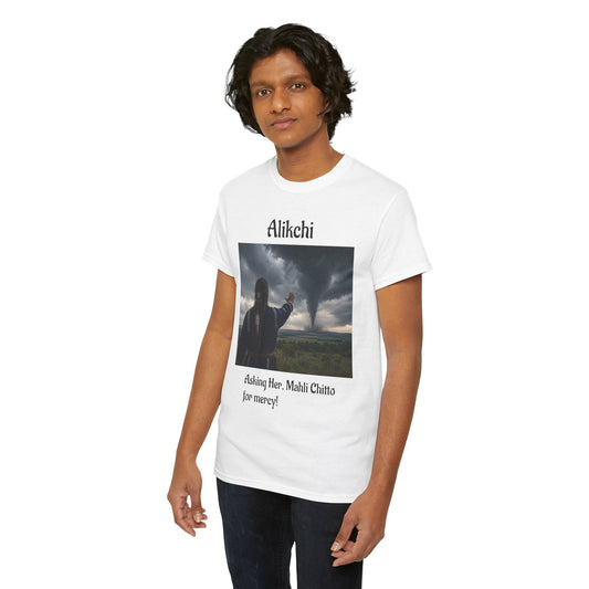 Alikchi Tornado Graphic Tee with "Asking Her: Mahli Chitto, for mercy!"